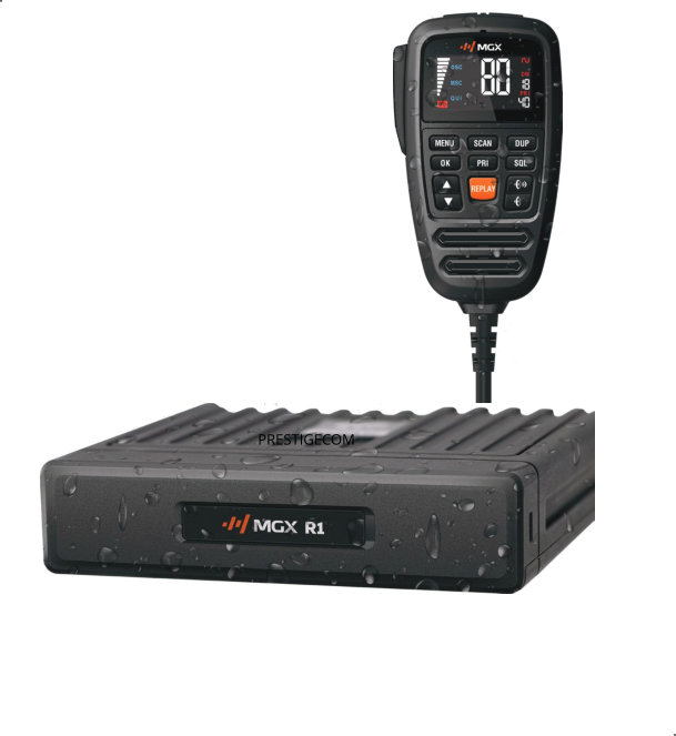 MGX R1 80 Channel IP67 12/24V UHF CB with 6dbi Antenna Wanderer Pack