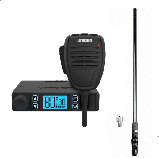 Uniden X80 Compact UHF CB with AT500BK 5.5dBi Antenna