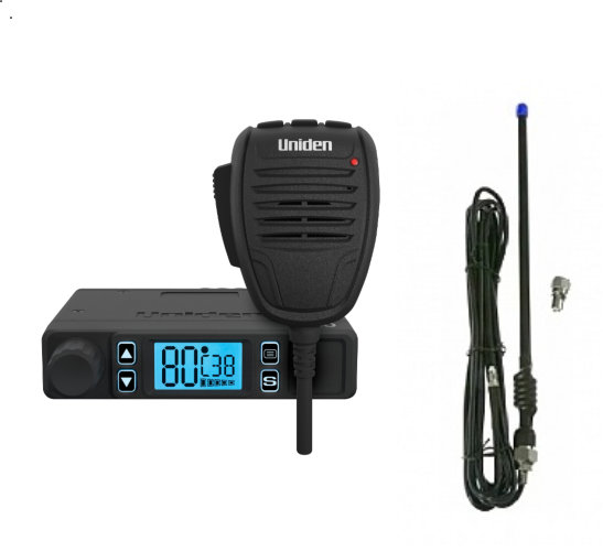 Uniden X80 Compact UHF CB with Rubber Ducky Flexible Antenna