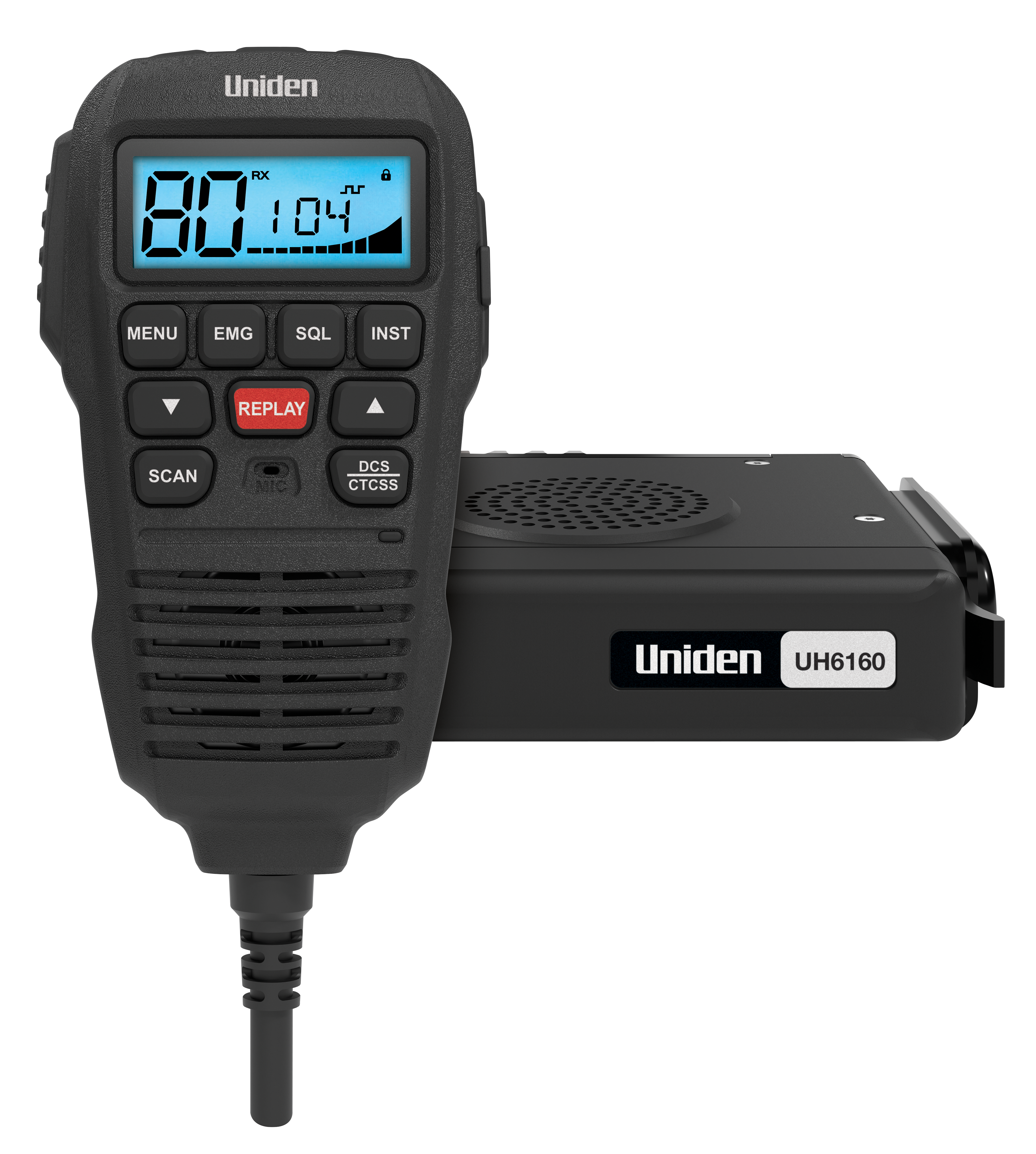 Uniden UH6160 Mini UHF CB with Remote speaker Mic