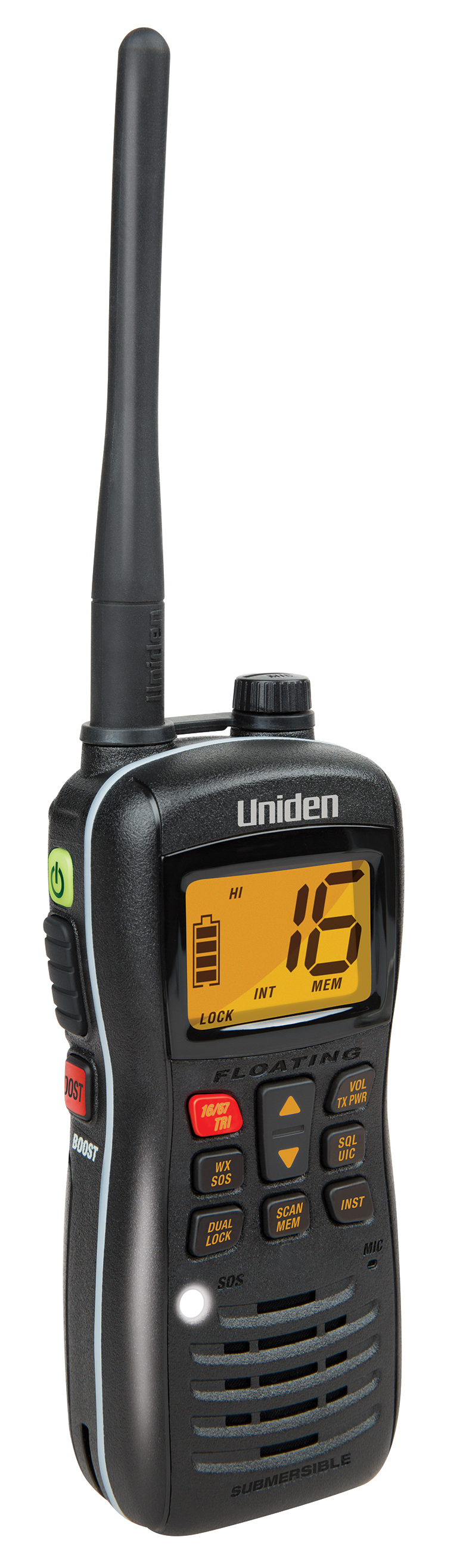 Uniden MHS127 Submersible/ Waterproof* 5W VHF Marine Radio that Floats