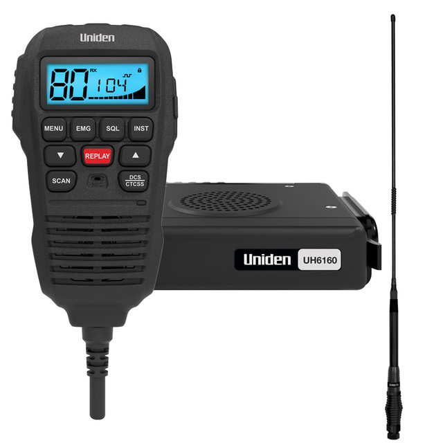 Uniden UH6160 ESCAPE PACK Mini UHF CB and AT780 Antenna