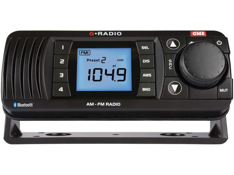 GME GR300BT  Marine AM/FM Radio with Bluetooth - Black